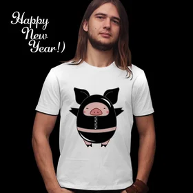 Прикольные футболки: свинка в латексе